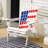 36.1'' H American Flag Outdoor Wood Adirondack Chair, Patriotic Solid Wood Patio Lounge Chair