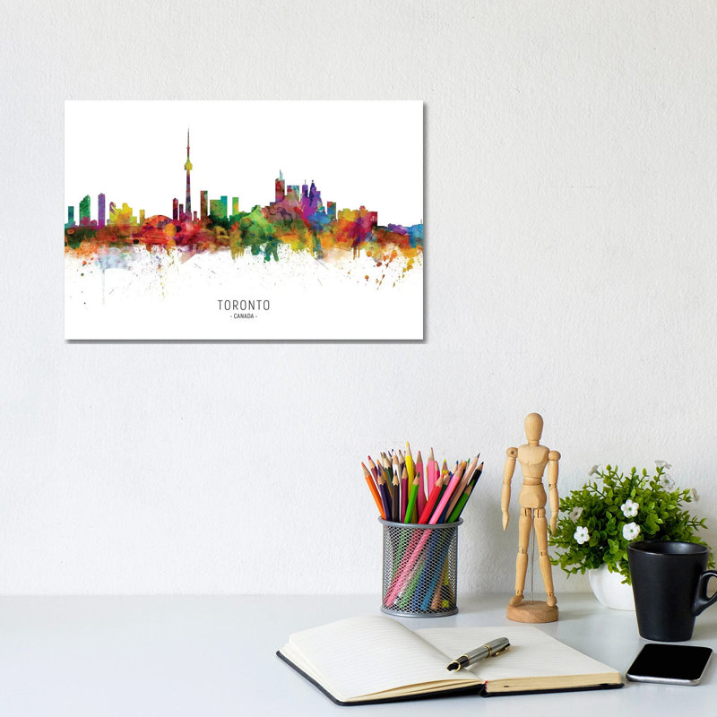 Toronto Canada Skyline by Michael Tompsett - Wrapped Canvas Print, 20.32 cm H x 30.48 cm W