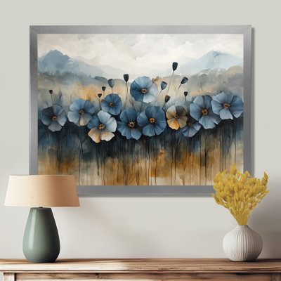 Blue Poppies Field In The Prairies - Poppies Canvas Wall Art