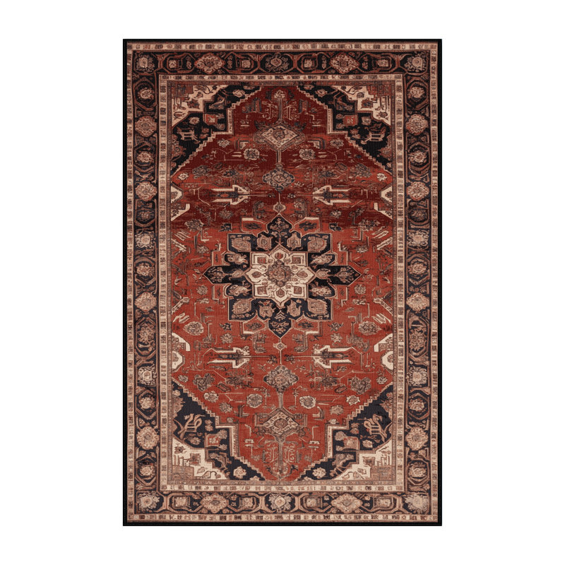 Tapis brun lavable à la machine, Rectangle de 5 pi x 8 pi