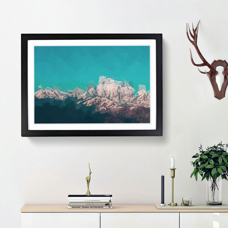 Annapurna Circuit in Nepal in Abstract - Picture Frame Graphic Art Print, 36cm H x 48cm W x 2cm D, Black Framed