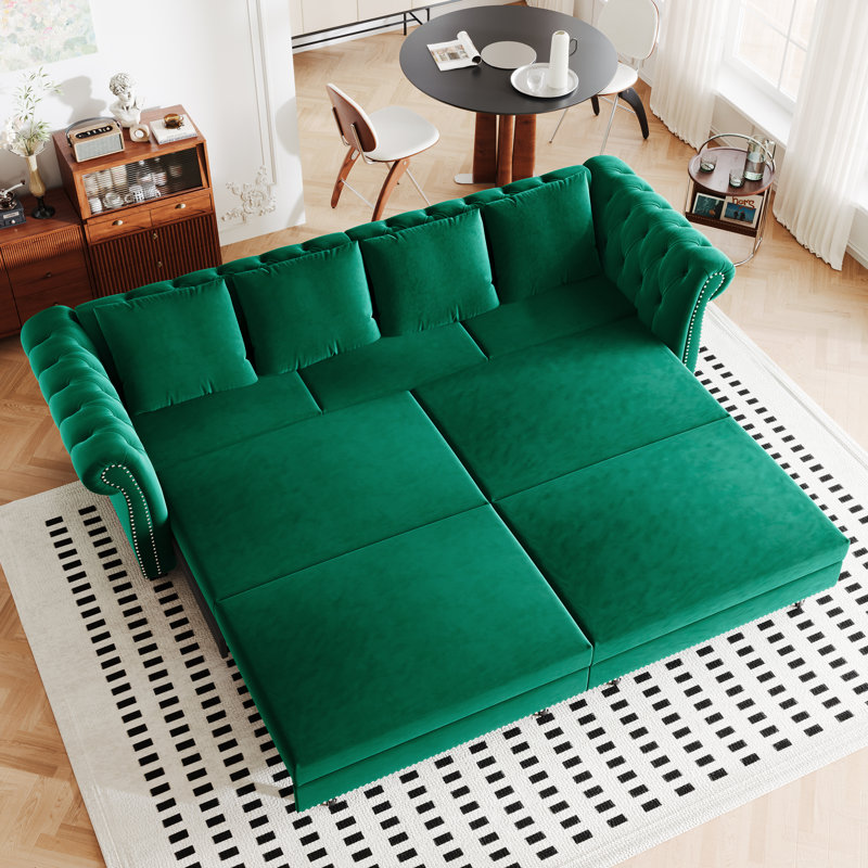 Canapé-lit Chesterfield 90 po, Vert