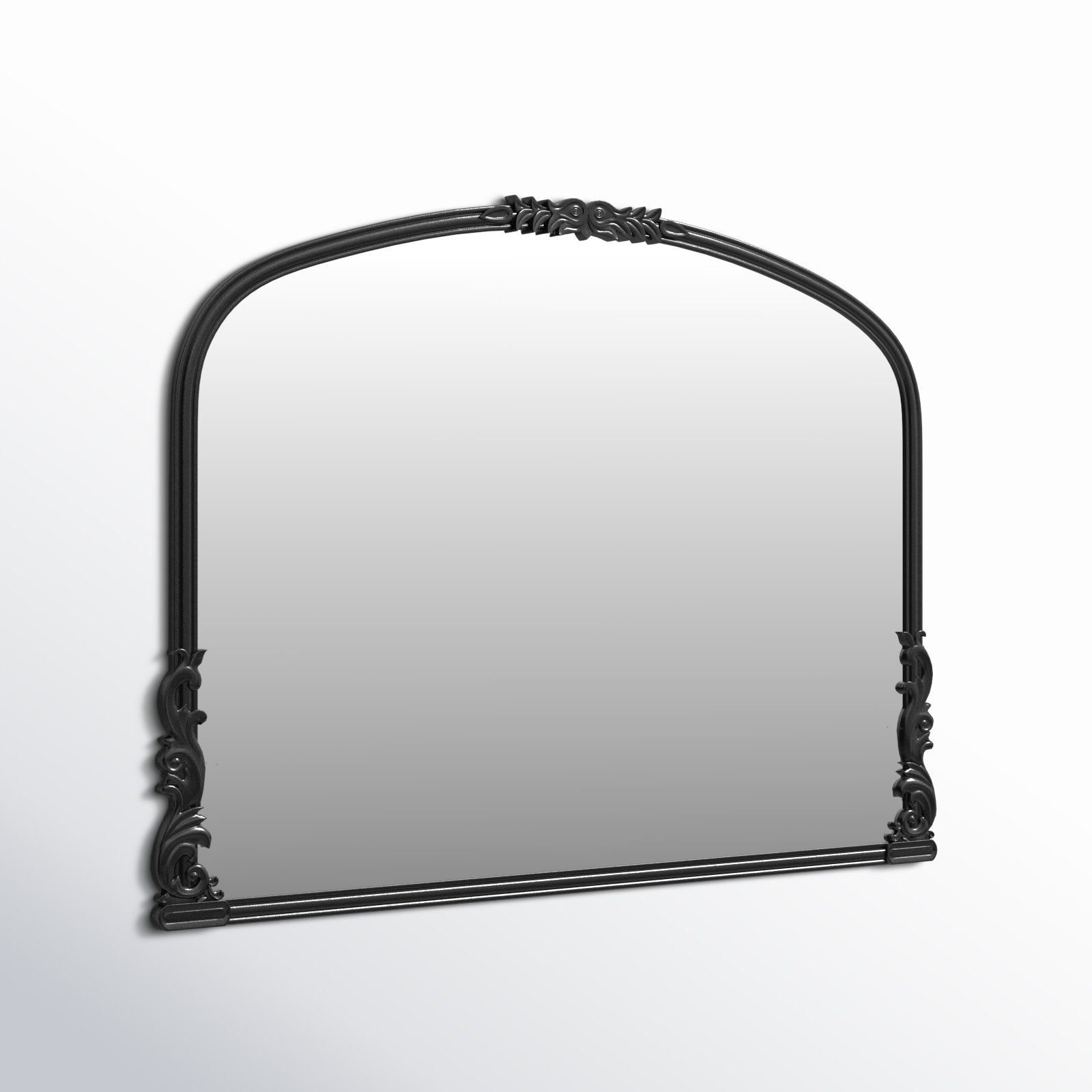 Keith 38" Accent Mirror, Satin Black, Horizontal, 28" H x 38" W