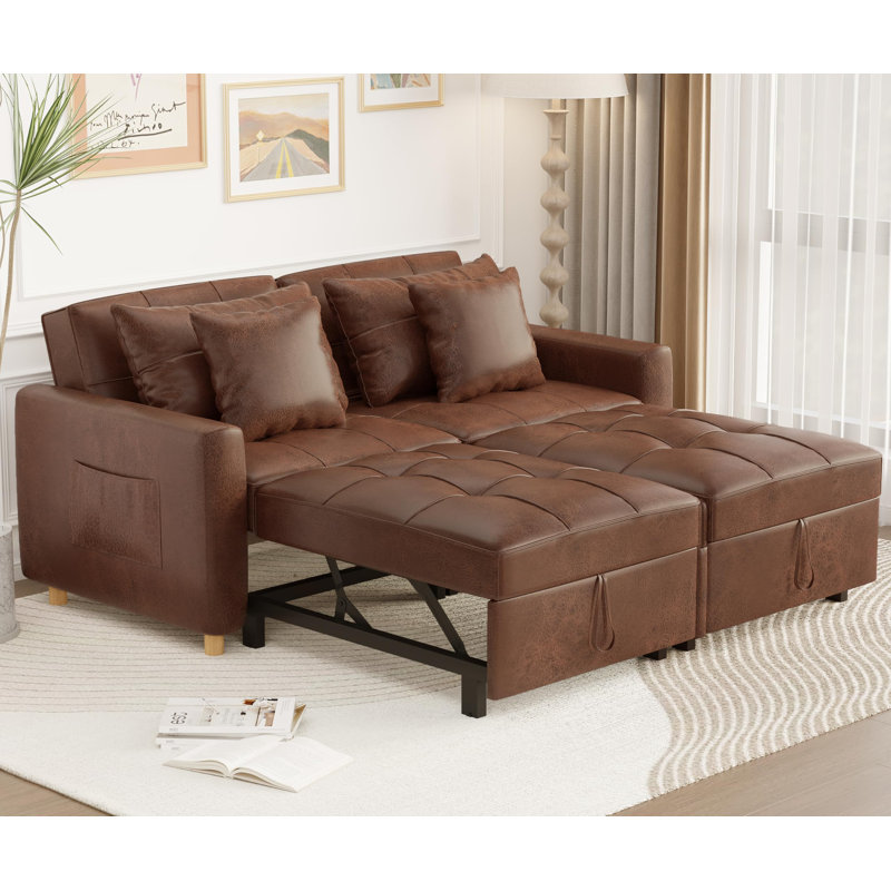 Anishka 2 Seater Faux Leather Sofa Bed