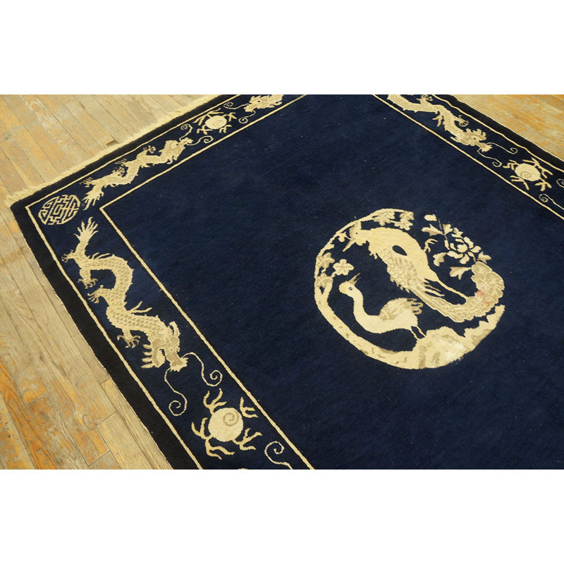 Antique Chinese - Peking Geometric Knotted Rug