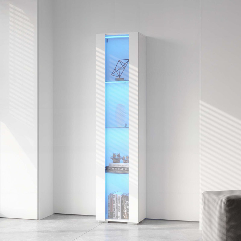 Armoire de cuisine avec lampe à bande, Blanc