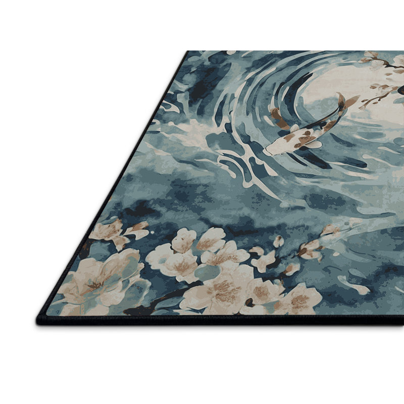 Tapis gris soyeux et moelleux, Rond 5 pi