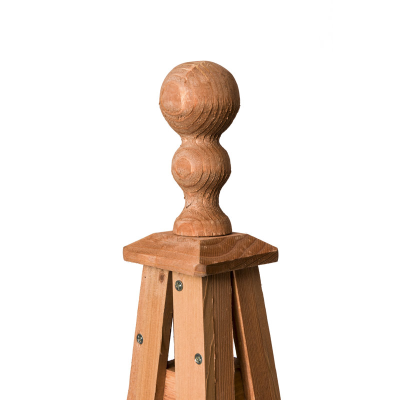 172.7cm H Wood Obelisk Trellis, 172.7cm x 35.6cm x 35.6cm, Brown