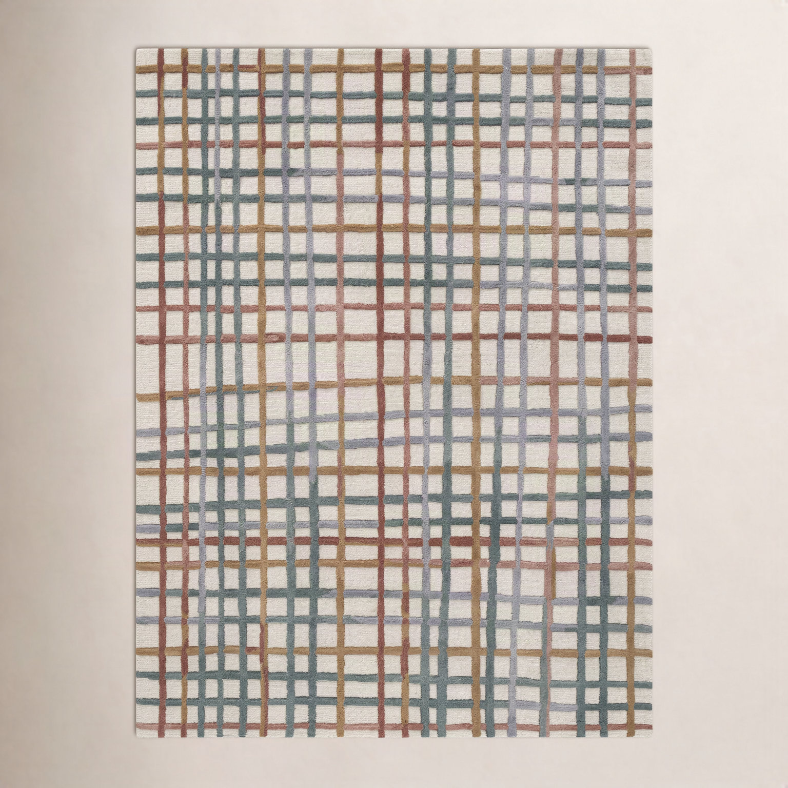 Multi Hand-Tufted Geometric Rug, Rectange 7'6" x 9'6"