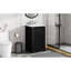 Meuble-lavabo moderne de 20 po avec lavabo - armoire noire, tablette réglable, support de rangement et lavabo en céramique et porte à fermeture douce-1036781134