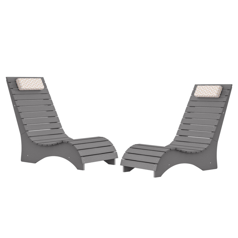 Ariel Aquawave Outdoor Chaise Lounge (Set Of 2), Gray