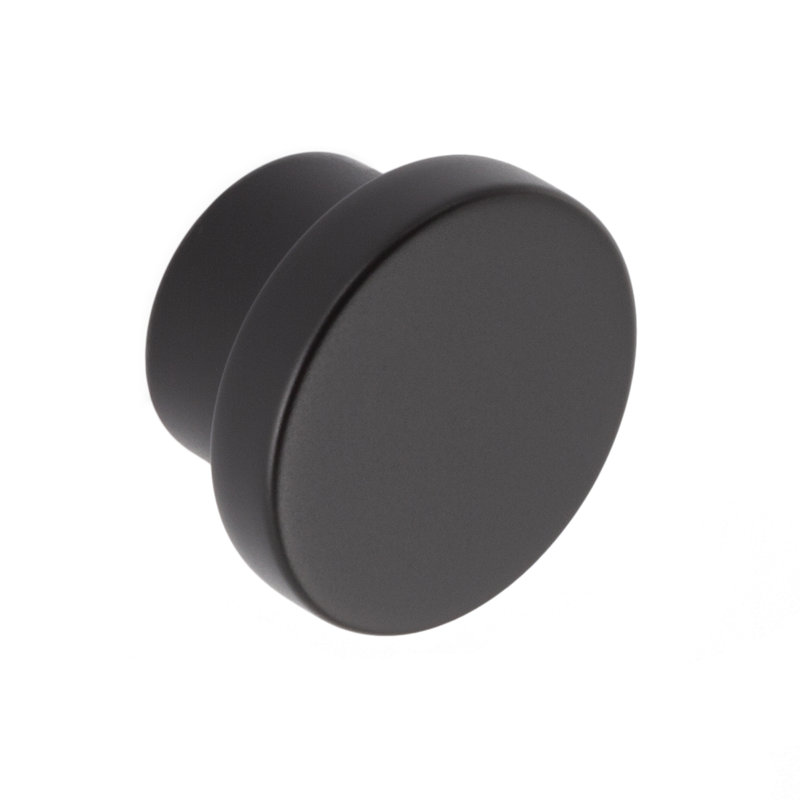 Poignée ronde noire mat Ethan 1-1 / 4 po, Noir mat, 1 1/4"