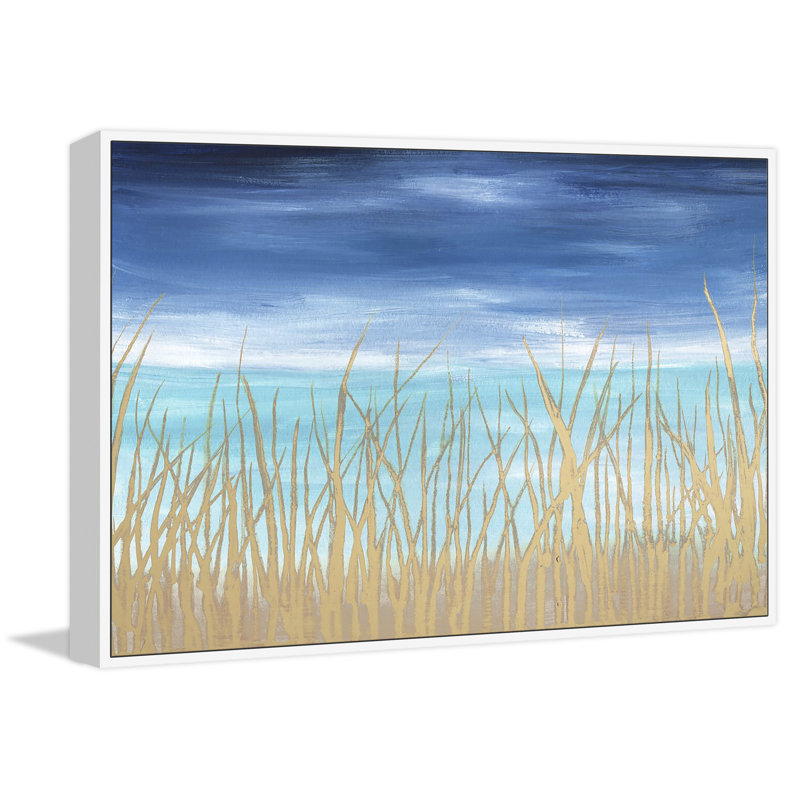 « marram herbe », reproduction de peinture à l’acrylique sur toile encadrée, H 16 po x l 24 po x P 1,5 po
