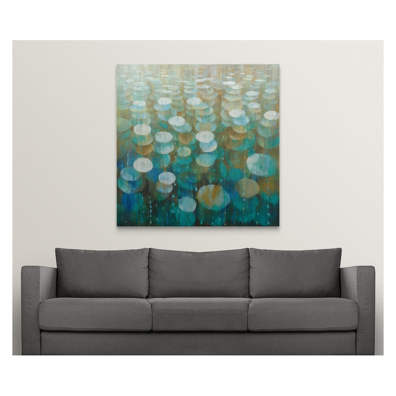 «Rain Drops», impression d'art graphique Danhui Nai, H 16 po x l 16 po x P 1,5 po, Toile