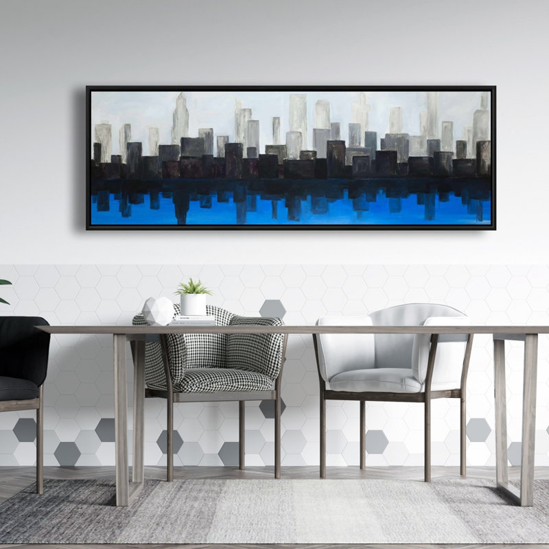 Blue city - Framed Canvas Art for Stylish Home Decor