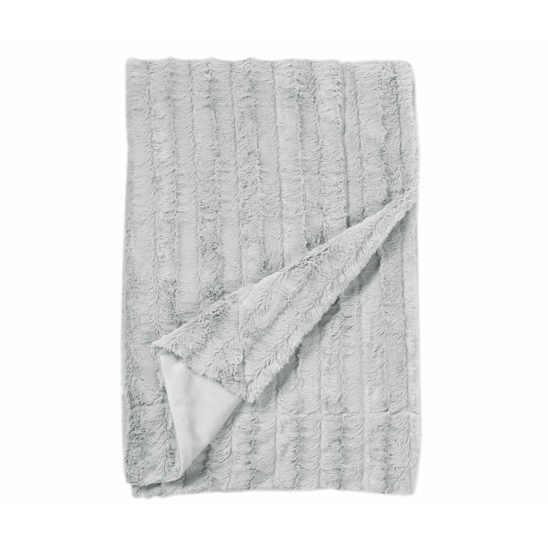 Knitted Throw Blanket, Light Gray