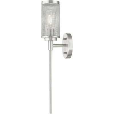 Steel Mesh Wall Sconce with 1 Light - Stylish 5.125 Inch Shade