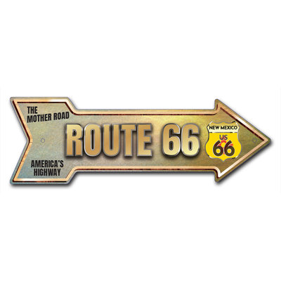 Decal-999631_Route 66 Décalcomanie amusante flèche du Nouveau-Mexique, 18 po de largeur