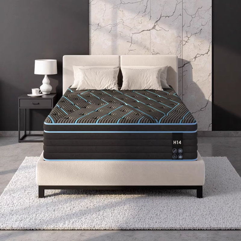 Grand matelas hybride de 10 pouces avec ressorts ensachés individuellement - support ferme moyen pour un sommeil réparateur