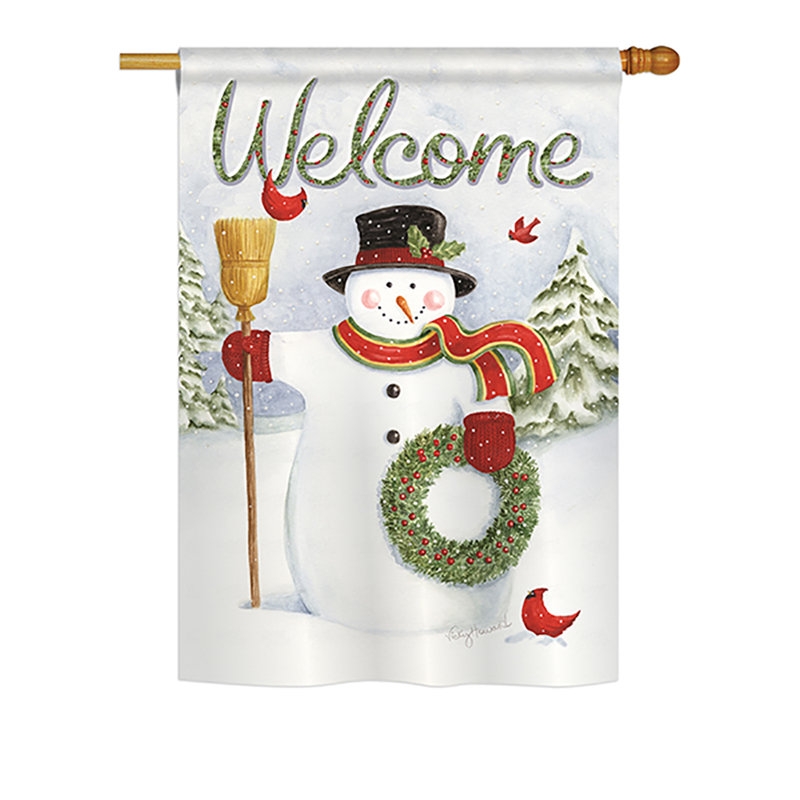 Double Sided Polyester Christmas House Flag, 40" H x 28" W