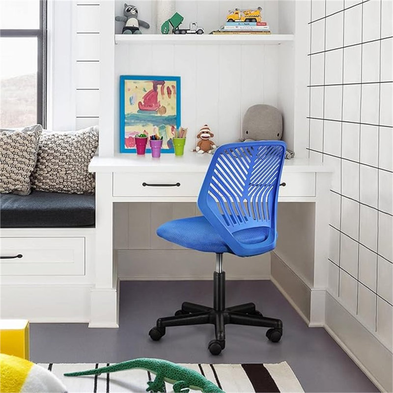 Chaise de bureau sans dossier Topeakmart, Bleu