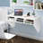 Yves Modern Wall Mounted Floating Computer Table Desk with Storage Shelves-72519144