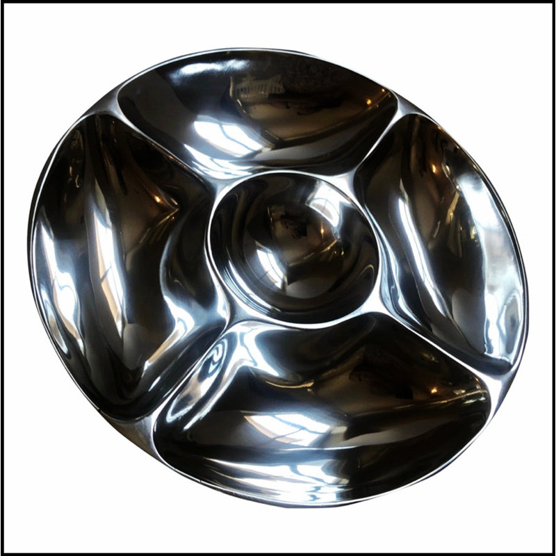 Versatile 5-Section Snack and Salsa Serving Platter, Perfect for Entertaining and Elegant Dining