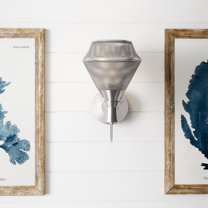 Appliquee à bras 1 lumières Gerke, Acier satiné