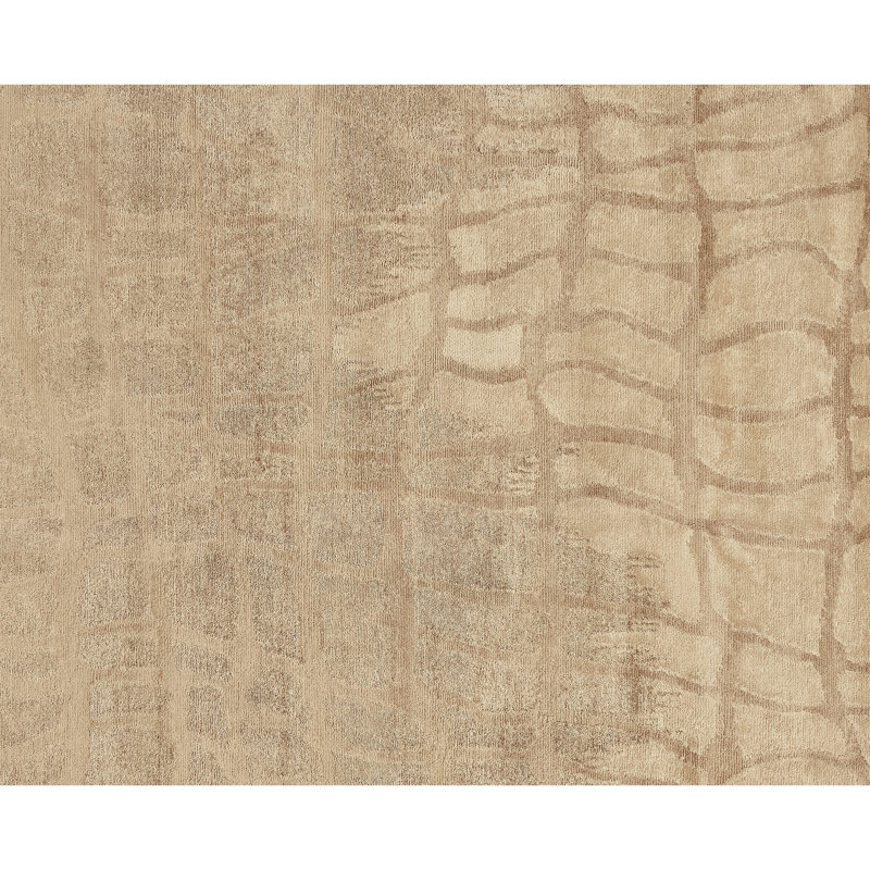 Tapis brun clair et muscade de haute qualité noué à la main, Rectangle 9 pi x 12 pi