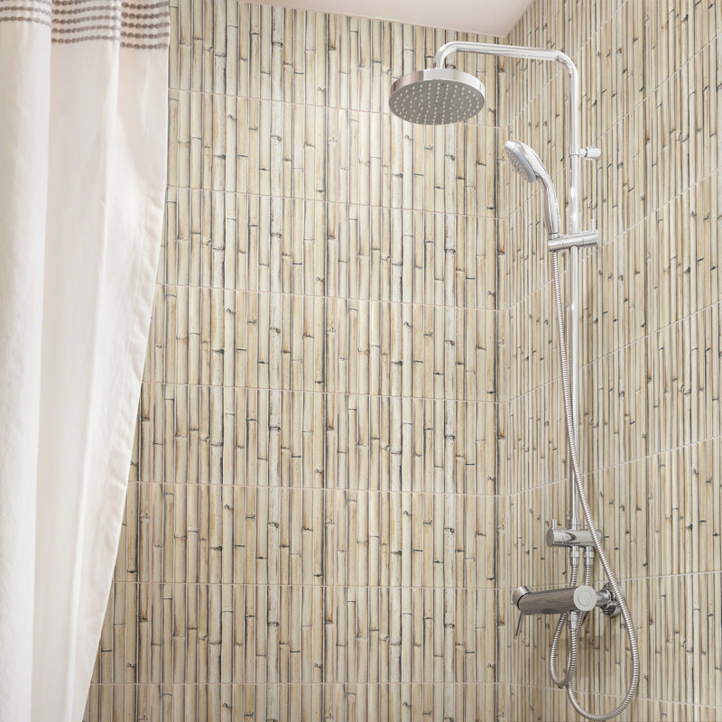 Bamboo 5.88'' W x 11.88'' L Tile, Sandy White