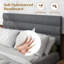 Base de lit tapissier grand format avec tête de lit, aucun sommier requis, rangement sous le lit 14 po-1942436893