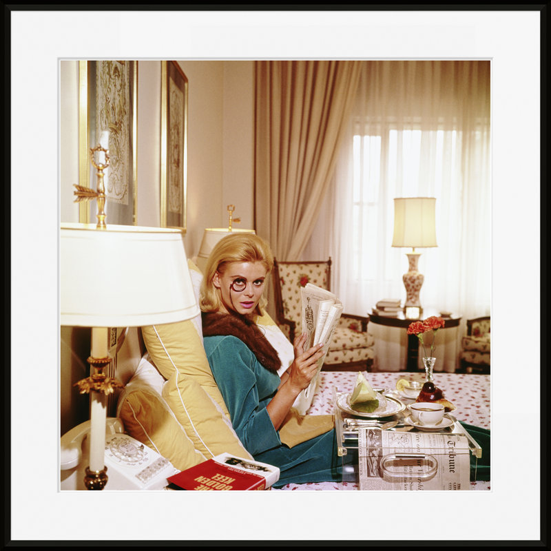 Monocled Miss by Slim Aarons, Black, 17" H x 17" W x 1.75" D