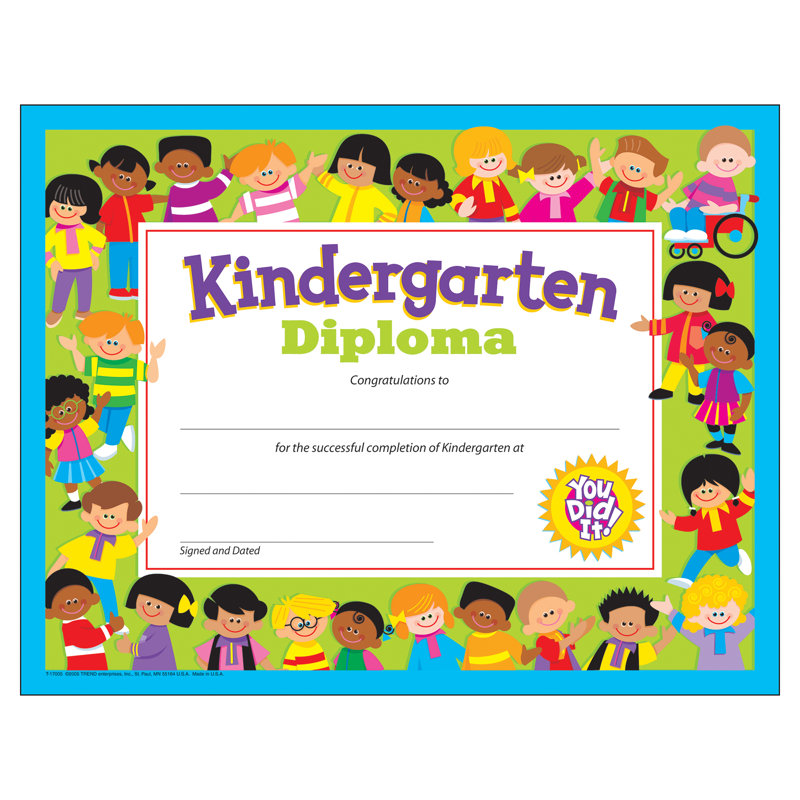 Certificat de diplôme maternelle