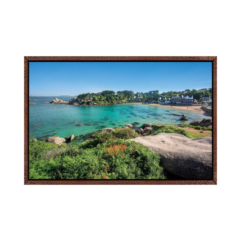 Saint Guirec Beach, 101.6 cm H x 66.04 cm W, Classic Wood Floater Framed
