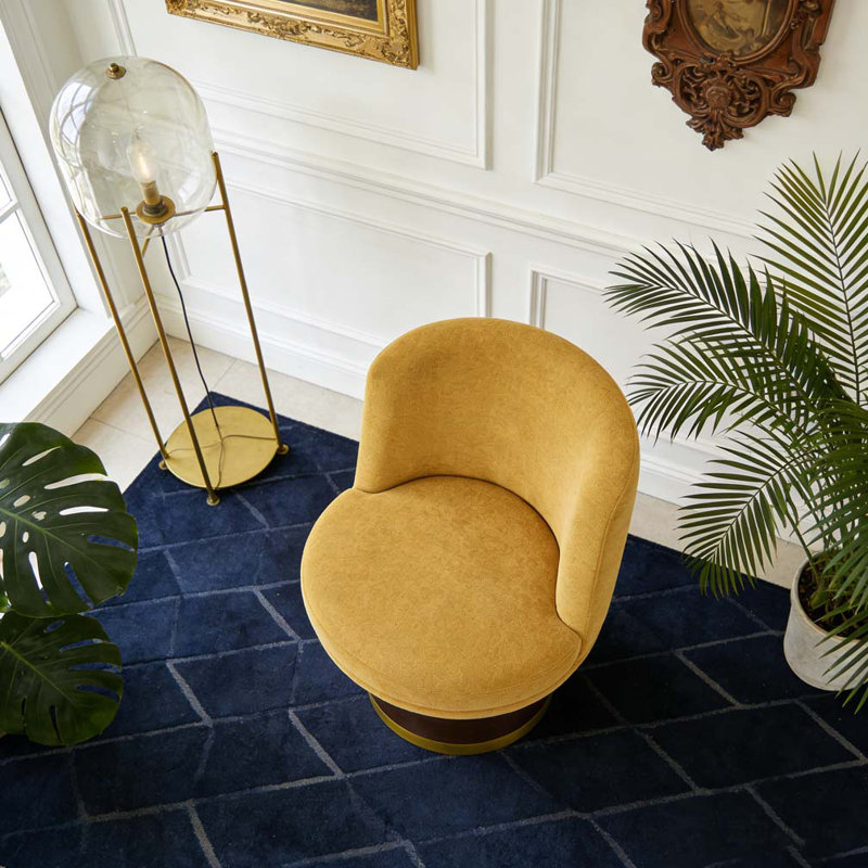 Fauteuil d'appoint pivotant à 360 °, Jaune