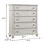 Commode 5 tiroirs en blanc antique l 41,6 po Christal