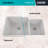 32" x 19" Platinum Quartz Kitchen Sink, 60/40 Double Bowl Sink, Drop-in Sink, Undermount Sink, Granite Kitchen Sink-101427312