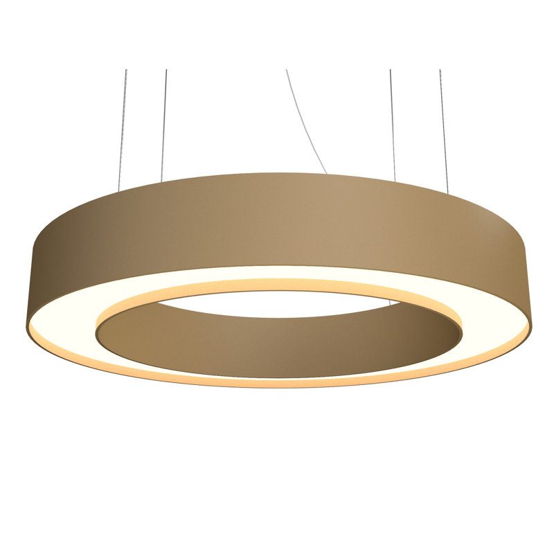 1 - Light LED Pendant, 5.27" H x 23.4" W x 23.4" D, Imbuia
