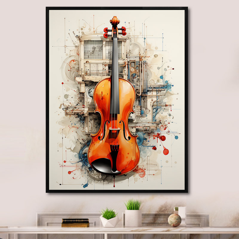 Schéma d'un instrument de musique - musique, impressions d'art mural, Cadre flottant noir, H 20 po x l 12 po