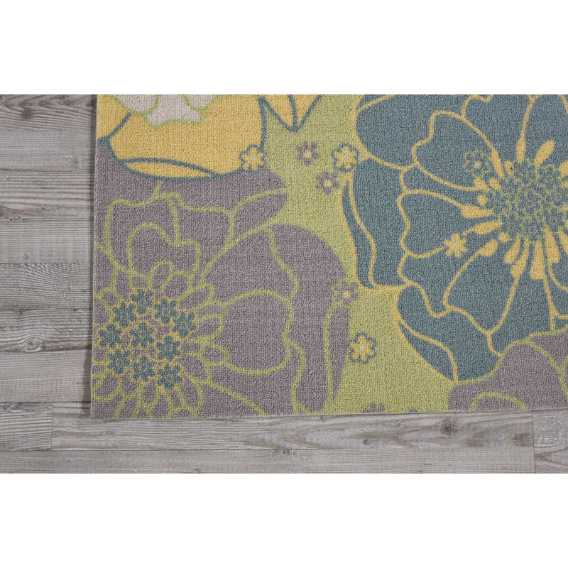 Tapis vert moderne Dian, Carré 8 pi 6 po