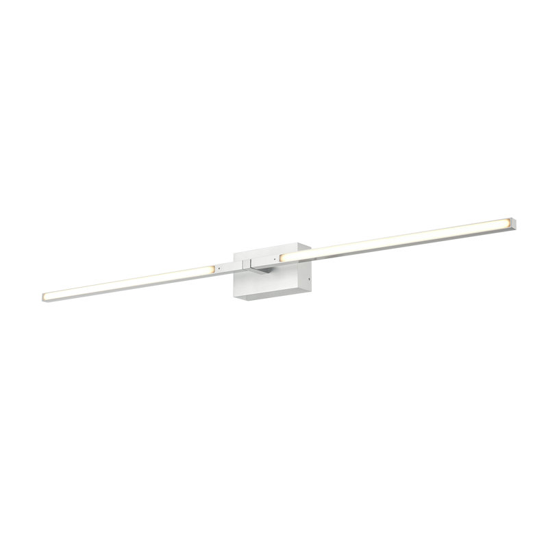 Applique articulée à 2 lumières à intensité variable Pandora, H 4,625 po x l 36 po x P 3,875 po, Blanc