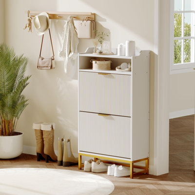 12 Pair Flip Down Shoe Storage