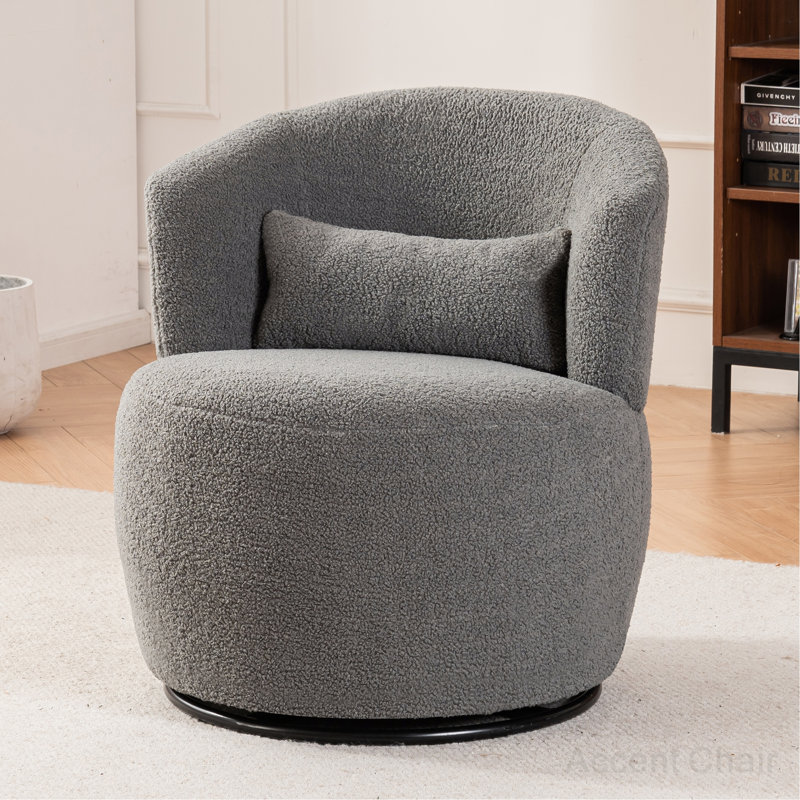 Chaise d'appoint pivotante de 25,59 po Andesine, Ourson gris