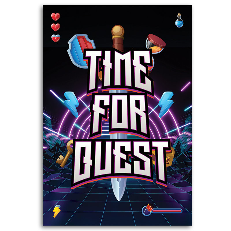 Wall art, Time for Quest for gamers, 90cm H x 60cm W