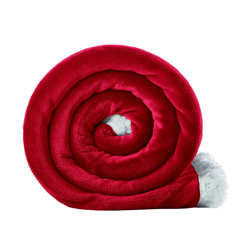 Formaran Sherpa Fleece Fur Thick Reversible Blanket Throw, W130 x L150cm, Burgundy