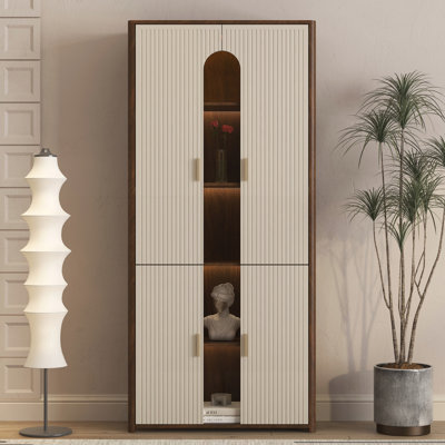 Présentoir moderne avec lumières DEL, bibliothèque spacieuse pour objets de collection, idéal pour la chambre à coucher, le salon et le bureau