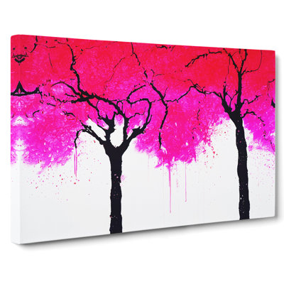 Cherry Blossom Tree Drips - Wrapped Canvas