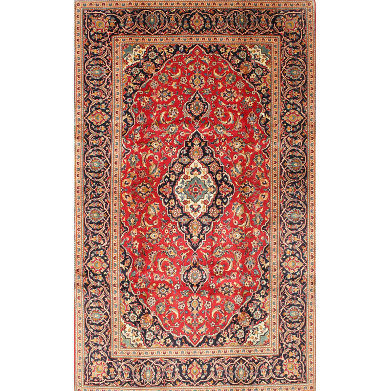 Tapis traditionnel rouge / brun, Rectangle 4 pi x 6 pi