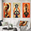 African Tribal Goddess Graphic Illustration I - Abstract Portraits Art Set Of 3 Pieces-1674875491-1674875490