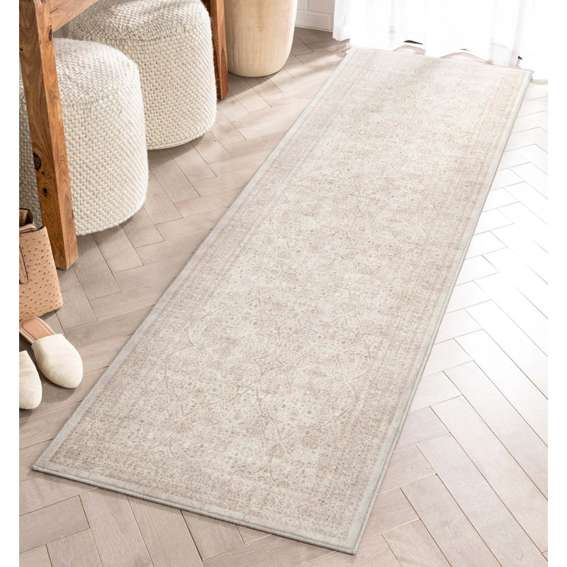 Tapis ivoire et crème Ervin Isolde, Tapis de couloir 2 pi 3 po x 7 pi 3 po